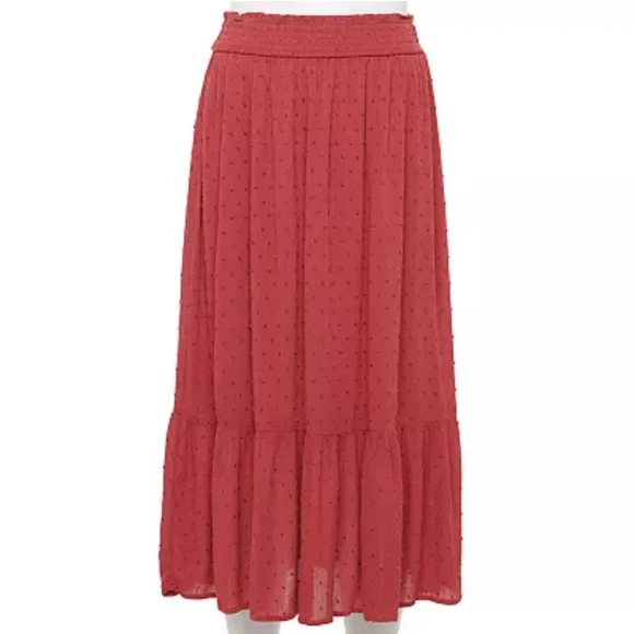 Speechless Boho Smocked Waist Maxi Skirt, Spice, Junior's M, L, XL, XXL - Picture 1 of 2